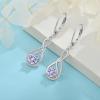 imageInfinity Dangle Earrings for Women 925 Sterling Silver Leverback Drop Earrings with Birthstone Jewelry Gifts for Women Mom Her Wife06 June  Alexandrite