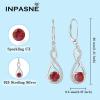 imageInfinity Dangle Earrings for Women 925 Sterling Silver Leverback Drop Earrings with Birthstone Jewelry Gifts for Women Mom Her Wife07 July  Ruby