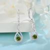 imageInfinity Dangle Earrings for Women 925 Sterling Silver Leverback Drop Earrings with Birthstone Jewelry Gifts for Women Mom Her Wife08 August  Peridot