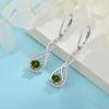 imageInfinity Dangle Earrings for Women 925 Sterling Silver Leverback Drop Earrings with Birthstone Jewelry Gifts for Women Mom Her Wife08 August  Peridot