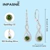 imageInfinity Dangle Earrings for Women 925 Sterling Silver Leverback Drop Earrings with Birthstone Jewelry Gifts for Women Mom Her Wife08 August  Peridot