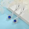 imageInfinity Dangle Earrings for Women 925 Sterling Silver Leverback Drop Earrings with Birthstone Jewelry Gifts for Women Mom Her Wife09 September  Sapphire
