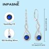 imageInfinity Dangle Earrings for Women 925 Sterling Silver Leverback Drop Earrings with Birthstone Jewelry Gifts for Women Mom Her Wife09 September  Sapphire