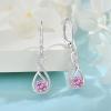 imageInfinity Dangle Earrings for Women 925 Sterling Silver Leverback Drop Earrings with Birthstone Jewelry Gifts for Women Mom Her Wife10 October  Pink Tourmaline