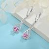 imageInfinity Dangle Earrings for Women 925 Sterling Silver Leverback Drop Earrings with Birthstone Jewelry Gifts for Women Mom Her Wife10 October  Pink Tourmaline