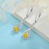 imageInfinity Dangle Earrings for Women 925 Sterling Silver Leverback Drop Earrings with Birthstone Jewelry Gifts for Women Mom Her Wife11 November  Citrine