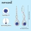 imageInfinity Dangle Earrings for Women 925 Sterling Silver Leverback Drop Earrings with Birthstone Jewelry Gifts for Women Mom Her Wife12 December  Tanzanite