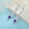 imageInfinity Dangle Earrings for Women 925 Sterling Silver Leverback Drop Earrings with Birthstone Jewelry Gifts for Women Mom Her Wife12 December  Tanzanite