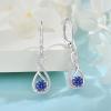 imageInfinity Dangle Earrings for Women 925 Sterling Silver Leverback Drop Earrings with Birthstone Jewelry Gifts for Women Mom Her Wife12 December  Tanzanite