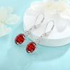 imageOval Dangle Drop Earrings for Women 925 Sterling Silver Leverback Earrings Birthstone Jewelry Gifts for Her01 January  Garnet