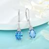 imageOval Dangle Drop Earrings for Women 925 Sterling Silver Leverback Earrings Birthstone Jewelry Gifts for Her03 March  Aquamarine