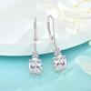 imageOval Dangle Drop Earrings for Women 925 Sterling Silver Leverback Earrings Birthstone Jewelry Gifts for Her04 April  Simulated Diamond