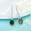 imageOval Dangle Drop Earrings for Women 925 Sterling Silver Leverback Earrings Birthstone Jewelry Gifts for Her05 May  Emerald