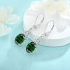 imageOval Dangle Drop Earrings for Women 925 Sterling Silver Leverback Earrings Birthstone Jewelry Gifts for Her05 May  Emerald