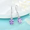 imageOval Dangle Drop Earrings for Women 925 Sterling Silver Leverback Earrings Birthstone Jewelry Gifts for Her06 June  Alexandrite