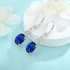 imageOval Dangle Drop Earrings for Women 925 Sterling Silver Leverback Earrings Birthstone Jewelry Gifts for Her09 September  Sapphire