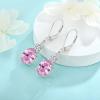 imageOval Dangle Drop Earrings for Women 925 Sterling Silver Leverback Earrings Birthstone Jewelry Gifts for Her10 October  Pink Tourmaline