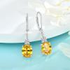 imageOval Dangle Drop Earrings for Women 925 Sterling Silver Leverback Earrings Birthstone Jewelry Gifts for Her11 November  Citrine