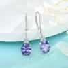 imageOval Dangle Drop Earrings for Women 925 Sterling Silver Leverback Earrings Birthstone Jewelry Gifts for Her12 December  Tanzanite