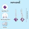 imageSquare Princess Cut Drop Dangle Earrings 925 Sterling Silver Solitaire Leverback Earrings Birthstone Jewelry Gifts for Women02 February  Amethyst