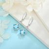 imageSquare Princess Cut Drop Dangle Earrings 925 Sterling Silver Solitaire Leverback Earrings Birthstone Jewelry Gifts for Women03 March  Aquamarine