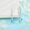imageSquare Princess Cut Drop Dangle Earrings 925 Sterling Silver Solitaire Leverback Earrings Birthstone Jewelry Gifts for Women03 March  Aquamarine