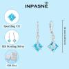 imageSquare Princess Cut Drop Dangle Earrings 925 Sterling Silver Solitaire Leverback Earrings Birthstone Jewelry Gifts for Women03 March  Aquamarine