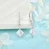 imageSquare Princess Cut Drop Dangle Earrings 925 Sterling Silver Solitaire Leverback Earrings Birthstone Jewelry Gifts for Women04 April  Simulated Diamond