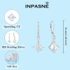imageSquare Princess Cut Drop Dangle Earrings 925 Sterling Silver Solitaire Leverback Earrings Birthstone Jewelry Gifts for Women04 April  Simulated Diamond