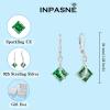 imageSquare Princess Cut Drop Dangle Earrings 925 Sterling Silver Solitaire Leverback Earrings Birthstone Jewelry Gifts for Women05 May  Emerald