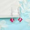 imageSquare Princess Cut Drop Dangle Earrings 925 Sterling Silver Solitaire Leverback Earrings Birthstone Jewelry Gifts for Women07 July  Ruby