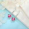 imageSquare Princess Cut Drop Dangle Earrings 925 Sterling Silver Solitaire Leverback Earrings Birthstone Jewelry Gifts for Women07 July  Ruby