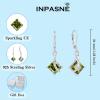 imageSquare Princess Cut Drop Dangle Earrings 925 Sterling Silver Solitaire Leverback Earrings Birthstone Jewelry Gifts for Women08 August  Peridot
