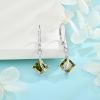imageSquare Princess Cut Drop Dangle Earrings 925 Sterling Silver Solitaire Leverback Earrings Birthstone Jewelry Gifts for Women08 August  Peridot