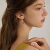 imageSquare Princess Cut Drop Dangle Earrings 925 Sterling Silver Solitaire Leverback Earrings Birthstone Jewelry Gifts for Women09 September  Sapphire