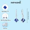 imageSquare Princess Cut Drop Dangle Earrings 925 Sterling Silver Solitaire Leverback Earrings Birthstone Jewelry Gifts for Women09 September  Sapphire