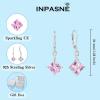 imageSquare Princess Cut Drop Dangle Earrings 925 Sterling Silver Solitaire Leverback Earrings Birthstone Jewelry Gifts for Women10 October  Pink Tourmaline