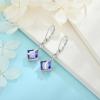 imageSquare Princess Cut Drop Dangle Earrings 925 Sterling Silver Solitaire Leverback Earrings Birthstone Jewelry Gifts for Women12 December  Tanzanite