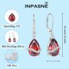 imageTeardrop Dangle Drop Earrings for Women 925 Sterling Silver Leverback Earrings Birthstone Jewelry Gifts for Her01 January  Garnet