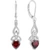 imageInfinity Celtic Knot Earrings for Women 925 Sterling Silver Dangle Drop Leverback Earirngs with Birthstone Irish Good Luck Jewelry Gifts for Her01 January  Garnet