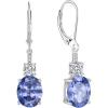 imageOval Dangle Drop Earrings for Women 925 Sterling Silver Leverback Earrings Birthstone Jewelry Gifts for Her12 December  Tanzanite