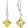 imageSquare Princess Cut Drop Dangle Earrings 925 Sterling Silver Solitaire Leverback Earrings Birthstone Jewelry Gifts for Women11 November  Citrine