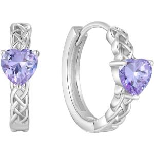 imageCeltic Knot Hoop Earrings 925 Sterling Silver Infinity Huggie Earrings with Birthstone Irish Jewelry Gifts for Women06 June  Alexandrite