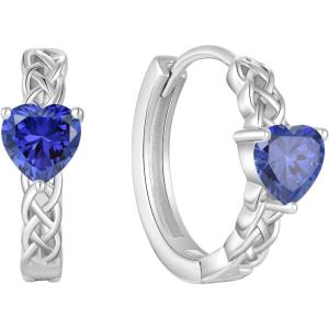 imageCeltic Knot Hoop Earrings 925 Sterling Silver Infinity Huggie Earrings with Birthstone Irish Jewelry Gifts for Women12 December  Tanzanite