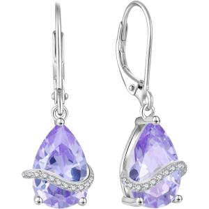 imageTeardrop Dangle Drop Earrings for Women 925 Sterling Silver Leverback Earrings Birthstone Jewelry Gifts for Her06 June  Alexandrite
