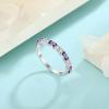 image925 Sterling Silver Eternity Birthstone Ring for Women Stackable Baguette Gemstone Ring for Her Size 51003 February  Amethyst