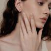 image925 Sterling Silver Eternity Birthstone Ring for Women Stackable Baguette Gemstone Ring for Her Size 51004 April  Simulated Diamond