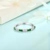 image925 Sterling Silver Eternity Birthstone Ring for Women Stackable Baguette Gemstone Ring for Her Size 51005 May  Emerald