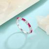 image925 Sterling Silver Eternity Birthstone Ring for Women Stackable Baguette Gemstone Ring for Her Size 51007 July  Ruby