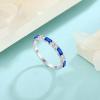image925 Sterling Silver Eternity Birthstone Ring for Women Stackable Baguette Gemstone Ring for Her Size 51009 September  Sapphire